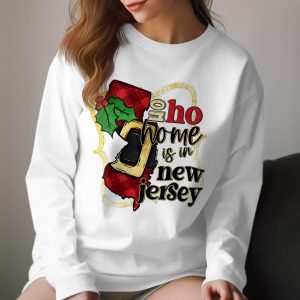 Home is in New Jersey, Holiday Season Long Sleeve T-Shirt, Christmas Theme, State Pride Apparel, New Jersey Lover Tee