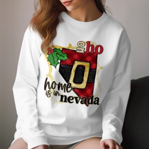 Nevada Christmas Long Sleeve T-Shirt, Home State Santa Belt, Ho Ho Ho Holiday Tee, Nevada Gift, Festive Winter Shirt, Xmas State Pride