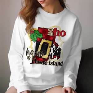 Rhode Island Christmas Long Sleeve T-Shirt, RI Home, Holiday Long Sleeve Shirt, State Pride, Christmas Gift, Winter Apparel