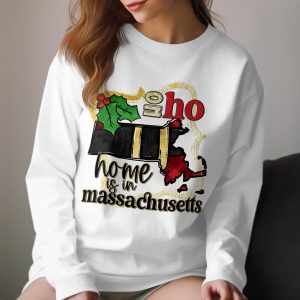 Massachusetts Home State Long Sleeve T-Shirt, Christmas Home Gift, New England Tee, Winter Holiday Clothing, Massachusetts Pride Tee