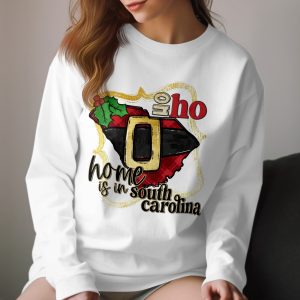 South Carolina Christmas Long Sleeve T-Shirt, Santa Belt State Pride Holiday Tee, Home State SC Christmas Gift, Palmetto State Souvenir