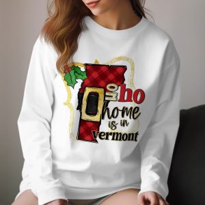 Vermont Christmas Long Sleeve T-Shirt, Ho Ho Home Design, Holiday Gift Idea, Festive Shirt, Xmas Apparel, Vermont Pride Apparel