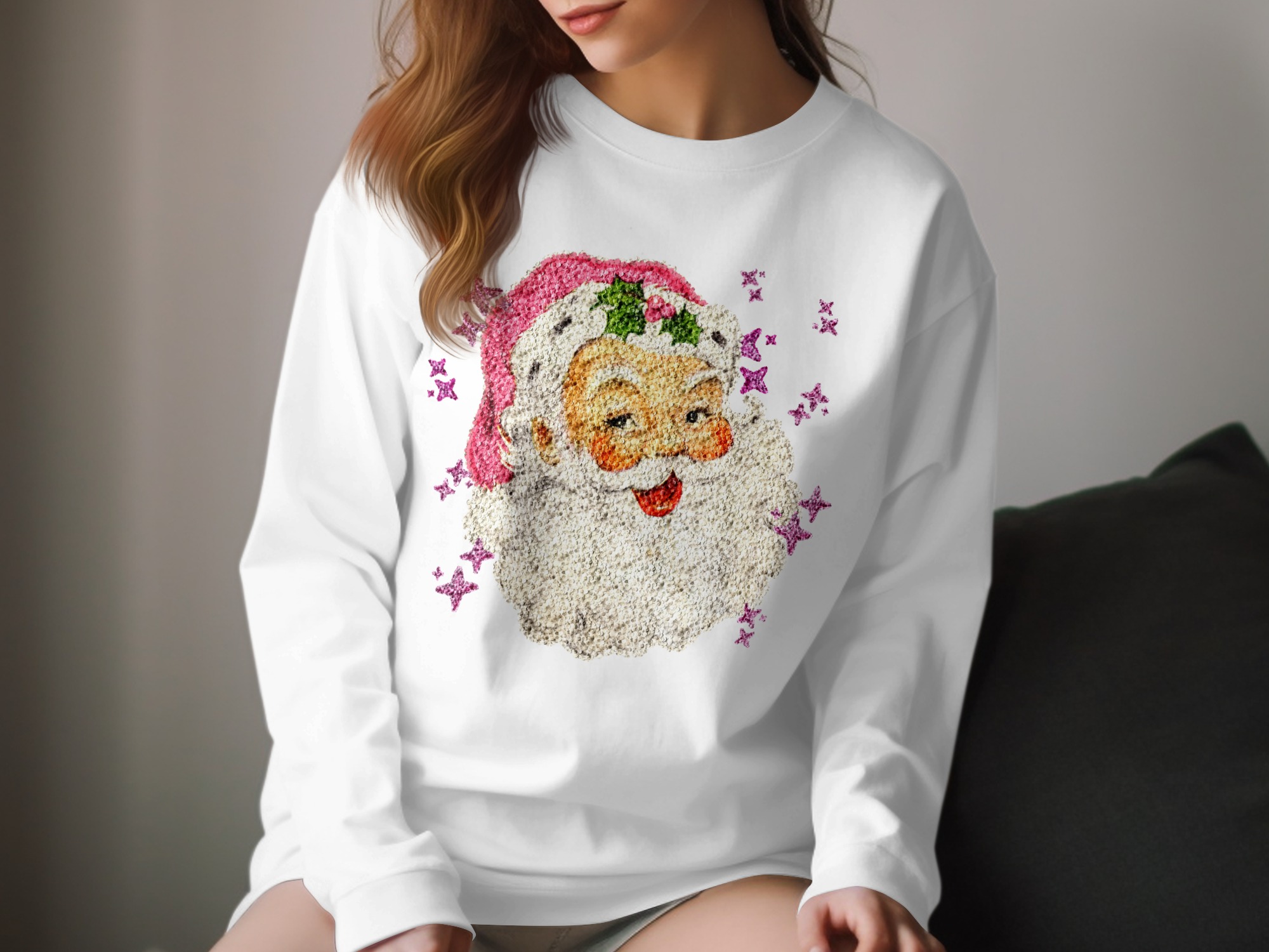 Vintage Santa Long Sleeve T-Shirt, Retro Santa Tee, Christmas Long Sleeve Shirt, Holiday Apparel, Santa Claus Shirt, Festive Clothing