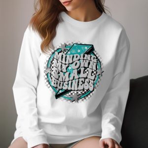 Minding My Small Business Long Sleeve T-Shirt, Entrepreneur Gift, Small Business Owner Shirt, Star Design, Lightning Bolt, Business Tee