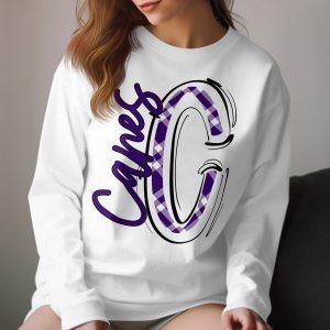Sweet C T Shirt, Purple Plaid Initial T Shirt, Cute Monogram Tee, Trendy Letter Shirt, Aesthetic T Shirt, Personalized T Shirt