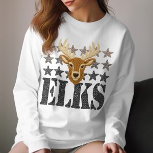 Elks T-Shirt, Knitted Deer with Stars, Animal Graphic Tee, Unique Design Gift, Wildlife Lover Apparel, Fashionable Shirt for Men and Women