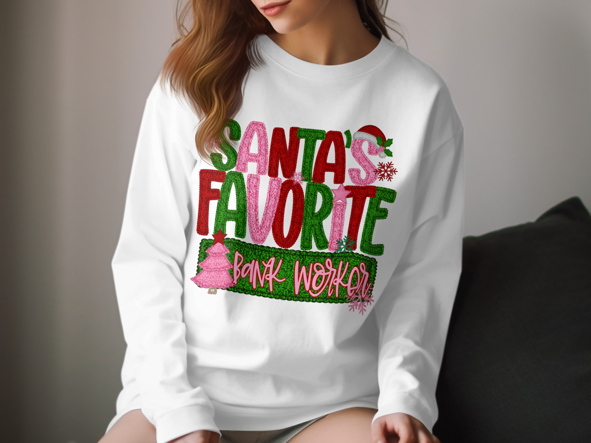 Santas Favorite Bank Worker T-Shirt, Christmas Gift Tee, Holiday Staff Apparel, Festive Job Shirt, Xmas Tee for Bank Teller, Seasonal Top