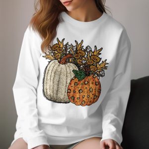 Pumpkin Long Sleeve T-Shirt, Sunflower Cotton Decor Shirt, Autumn Harvest Tee, Thanksgiving Shirt, Fall Apparel, Halloween Shirt