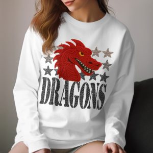Red Dragon T-Shirt, Fantasy Creature Tee, Mythical Beast Shirt, Dragon Lover Gift, Star Dragon Graphic T-Shirt