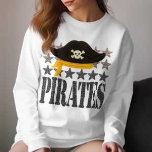Pirates T-Shirt, Knitted Skull and Crossbones, Pirate Hat Tee, Starry Pirate Shirt, Unique Pirate Graphic Tee, Nautical Adventure T-Shirt
