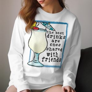 Pina Colada Long Sleeve T-Shirt, Tropical Cocktail Tee, Friends and Drinks Shirt, Summer Vacation Top, Gift for Best Friend