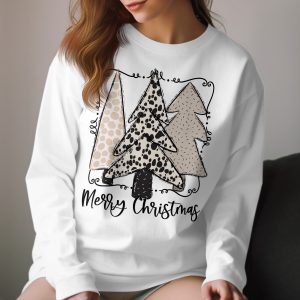 Merry Christmas Trees Long Sleeve T-Shirt, Holiday Shirt, Cute Winter Shirt, Christmas Gift, Xmas Outfit, Festive Season, Trees Apparel