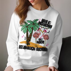 Christmas Flamingo Long Sleeve T-Shirt, Time to Flamingle Holiday Tee, Tropical Christmas, Festive Bird Shirt, Winter Vacation Apparel