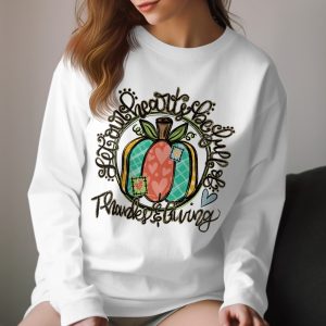 Hearts Be Still Long Sleeve T-Shirt, Thanksgiving Pumpkin Apparel, Fall Shirt, Patchwork Design, Autumn Outfit, Seasonal Gift, Cute Tee