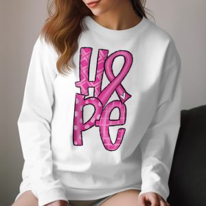 Pink Ribbon Long Sleeve T-Shirt, Breast Cancer Awareness Shirt, Hope Design Tee, Support Shirt, Charity Event, Fundraiser Gift