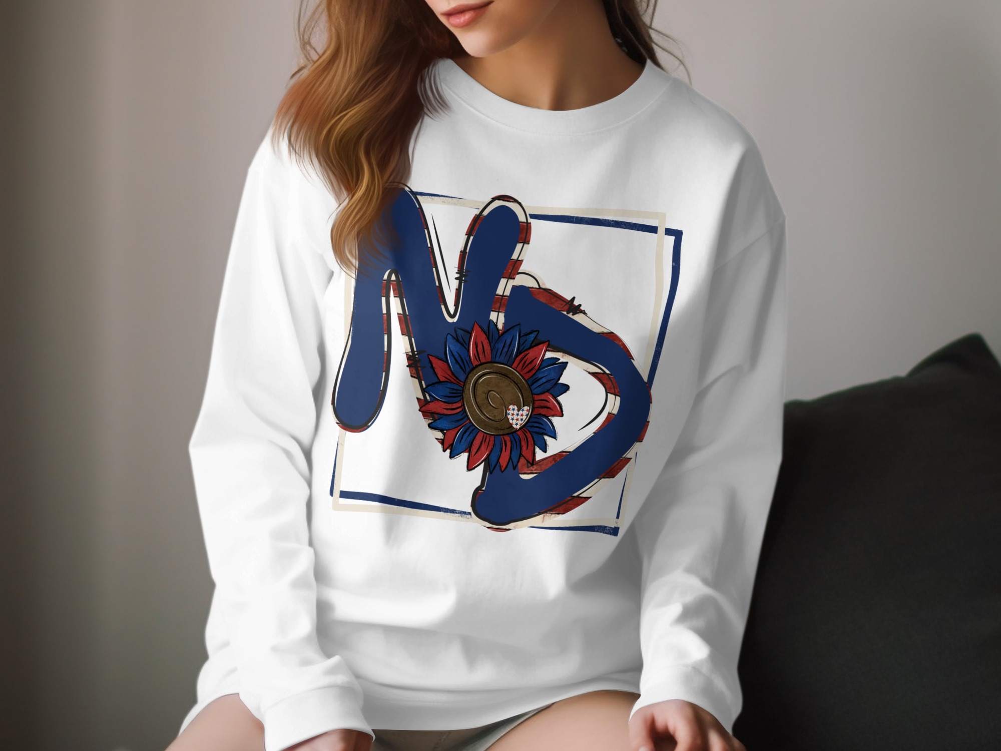 ND Sunflower Long Sleeve T-Shirt, North Dakota Pride Apparel, Patriotic State Souvenir, ND Gift Idea, USA State Flower Shirt
