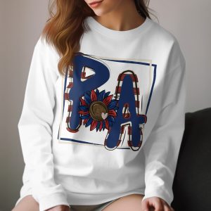 Pa Patriotic Sunflower Long Sleeve T-Shirt, usa Flag, American Pride, pa Pride, Pennsylvania Souvenir, pa Gift Idea, pa Home