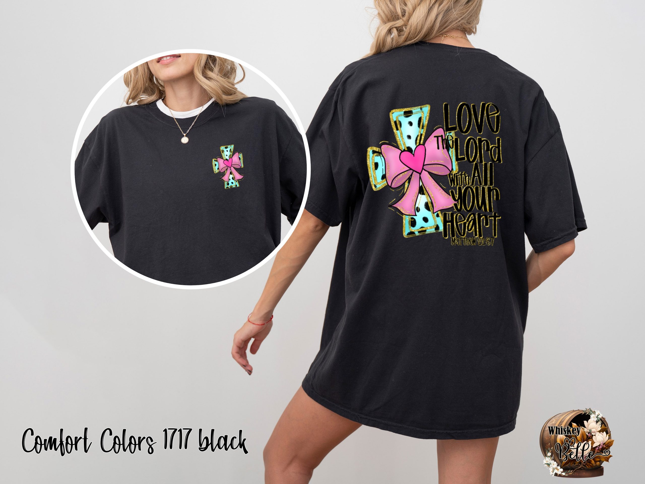 Love the Lord Matthew 22 37 T-Shirt, Christian Cross Bow, Religious T-Shirt, Faith Based Tee, Gift for Believer, Trendy Christian - Image 4