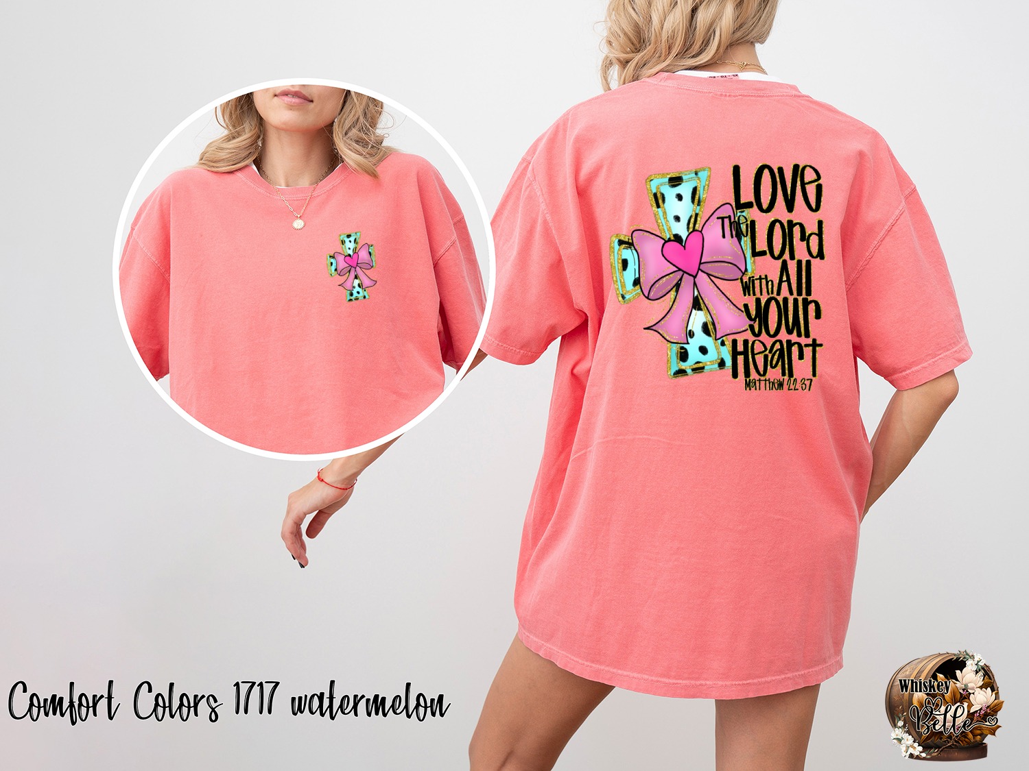 Love the Lord Matthew 22 37 T-Shirt, Christian Cross Bow, Religious T-Shirt, Faith Based Tee, Gift for Believer, Trendy Christian - Image 2