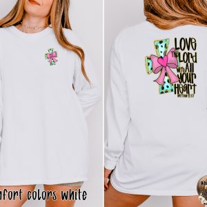 Love the Lord Long Sleeve T-Shirt, Christian Verse Tee, Matthew 22 37 Shirt, Faith Based Apparel, Religious Gift Idea, Scripture Shirt