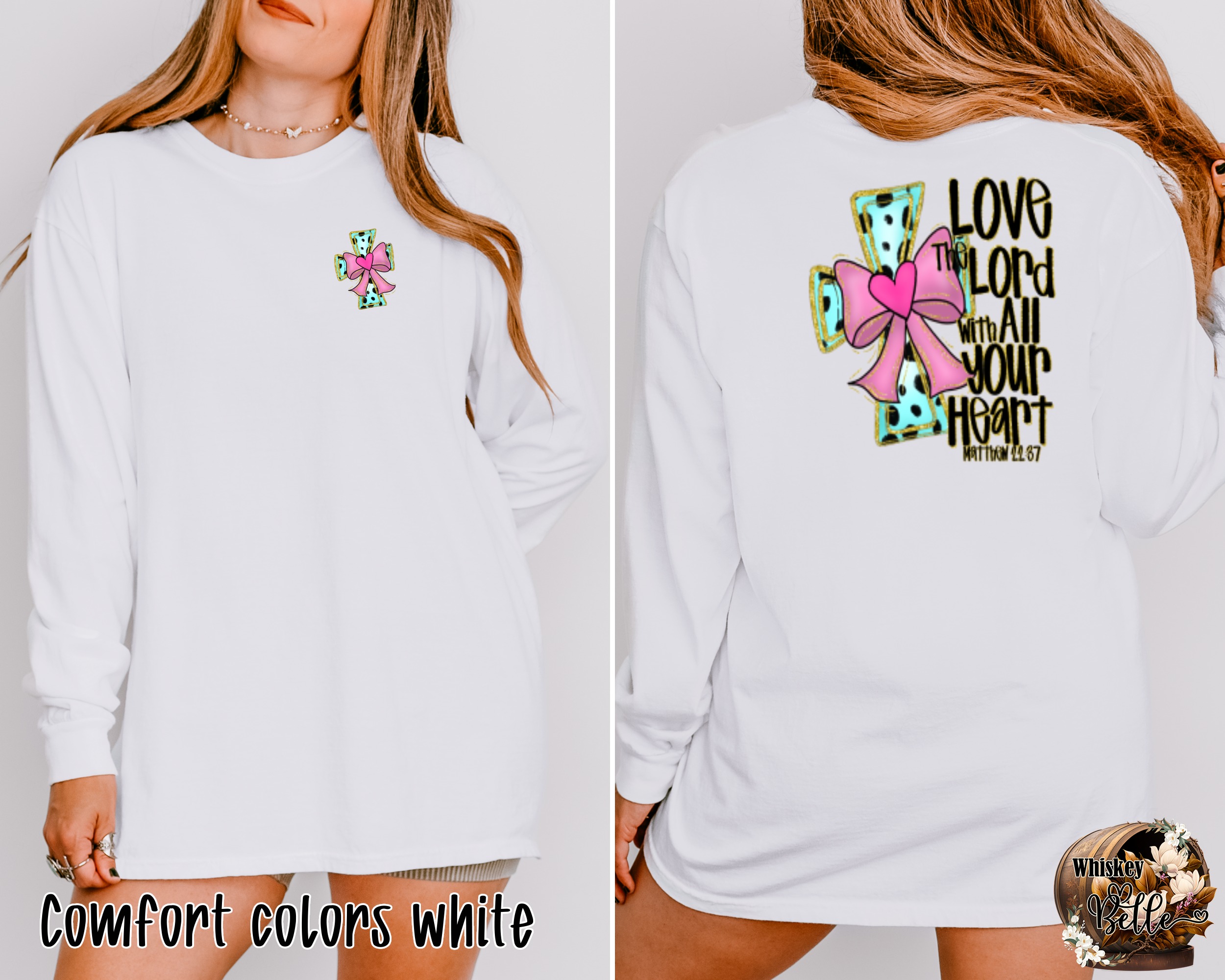 Love the Lord Long Sleeve T-Shirt, Christian Verse Tee, Matthew 22 37 Shirt, Faith Based Apparel, Religious Gift Idea, Scripture Shirt