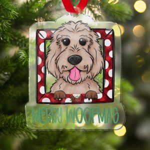 Cute Dog Christmas Ornament Merry Woofmas 2025 Holiday Decor Pet Lover Gift, Fun Pet Christmas Decoration, Dog Lovers 2023 Ornament, Festive