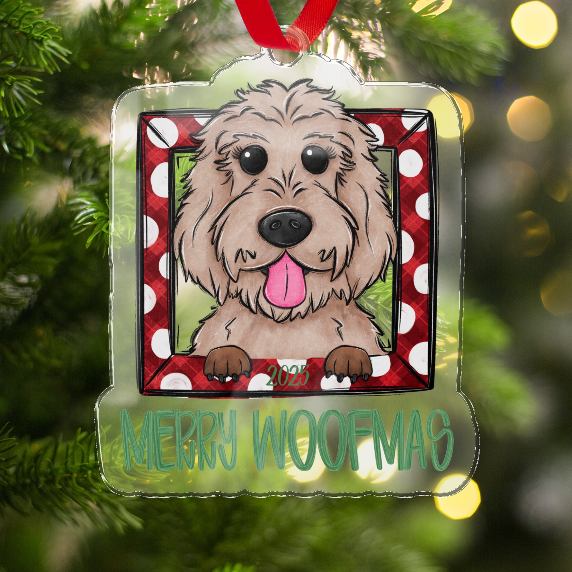 Cute Dog Christmas Ornament Merry Woofmas 2025 Holiday Decor Pet Lover Gift, Fun Pet Christmas Decoration, Dog Lovers 2023 Ornament, Festive