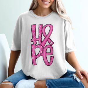 Hope Breast Cancer Awareness T Shirt, Pink Ribbon Tee, Survivor Gift, Inspirational Tee, Cancer Support, Awareness T-Shirt