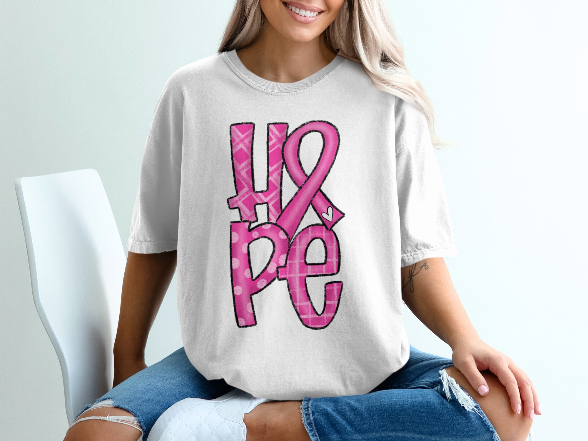 Hope Breast Cancer Awareness T Shirt, Pink Ribbon Tee, Survivor Gift, Inspirational Tee, Cancer Support, Awareness T-Shirt