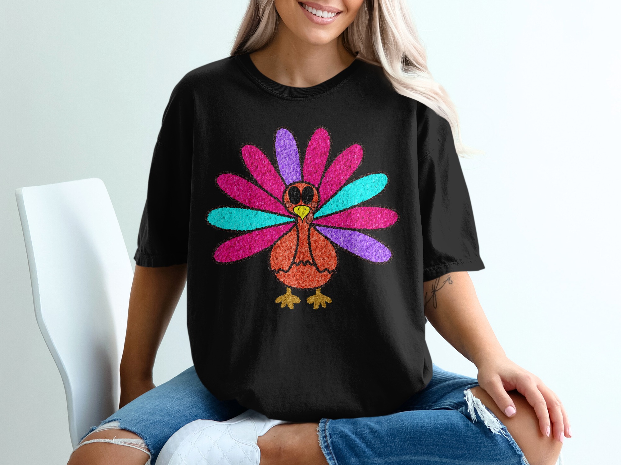 Thanksgiving Turkey T Shirt, Cute Turkey Tee, Turkey Lover Gift, Autumn Shirt, Fall Outfit, Thanksgiving Day Outfit, Holiday T-Shirt - Image 2