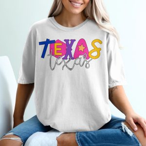 Texas T-Shirt, Colorful State Tee, Lone Star Pride, Texas Graphic T Shirt, Travel Gift Tee, Texan Souvenir Shirt, USA State T-Shirt