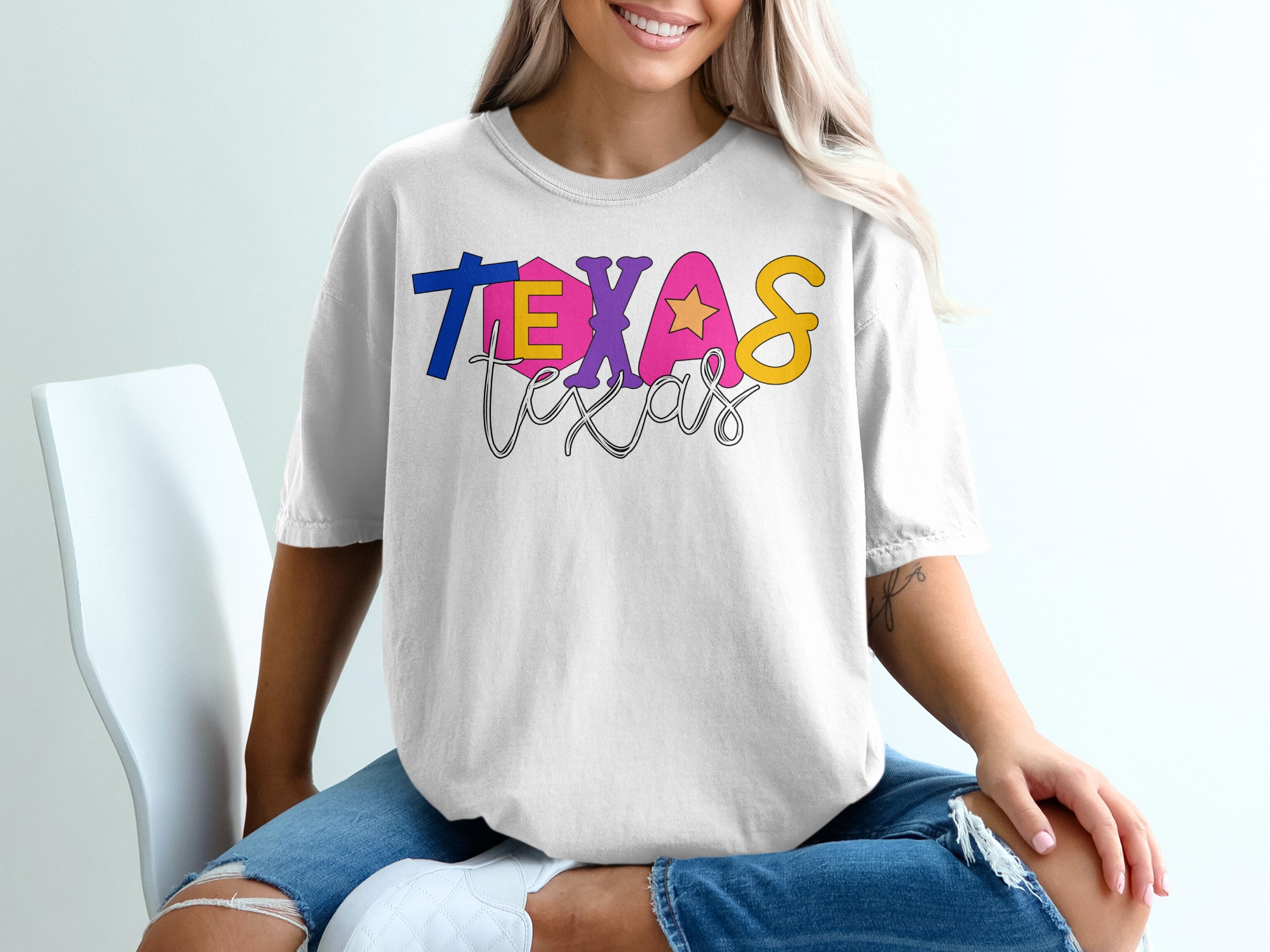 Texas T-Shirt, Colorful State Tee, Lone Star Pride, Texas Graphic T Shirt, Travel Gift Tee, Texan Souvenir Shirt, USA State T-Shirt
