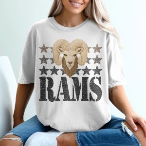 Rams T-Shirt, Stars, Animal T-Shirt, Ram Head T-Shirt, Gift Idea, Cute Tshirt, Trending Now, Fan Apparel, Animal Lovers T-Shirt