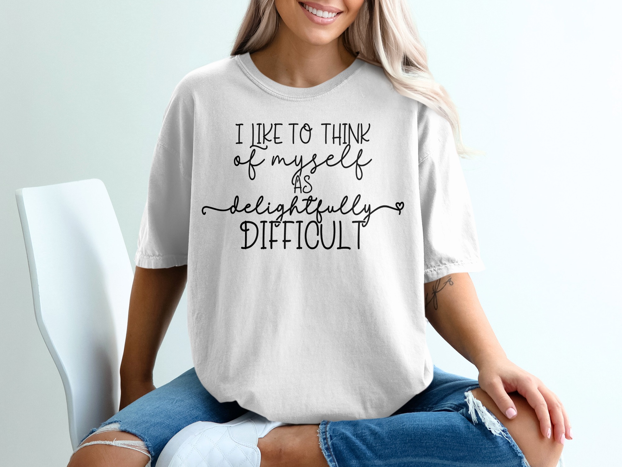 Delightfully Difficult T-Shirt, Sarcastic Tee, Funny TShirt, Introvert Humor, Unique Gift, Quirky Outfit, Statement T-Shirt, Novelty Tee