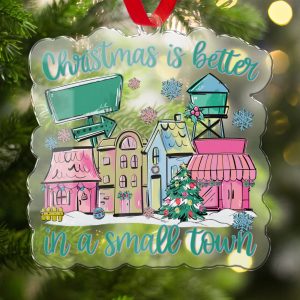 Small Town Christmas Ornament, Cute Holiday Ornament, Christmas Decorations Ornament, Christmas Tree Ornament