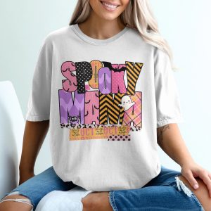 Spooky Mama T-Shirt, Halloween Shirt, Cute Ghost Bat Spider Tee, October 31st T Shirt, Funny Mom Shirt, Autumn Fall Shirt, Halloween Gift