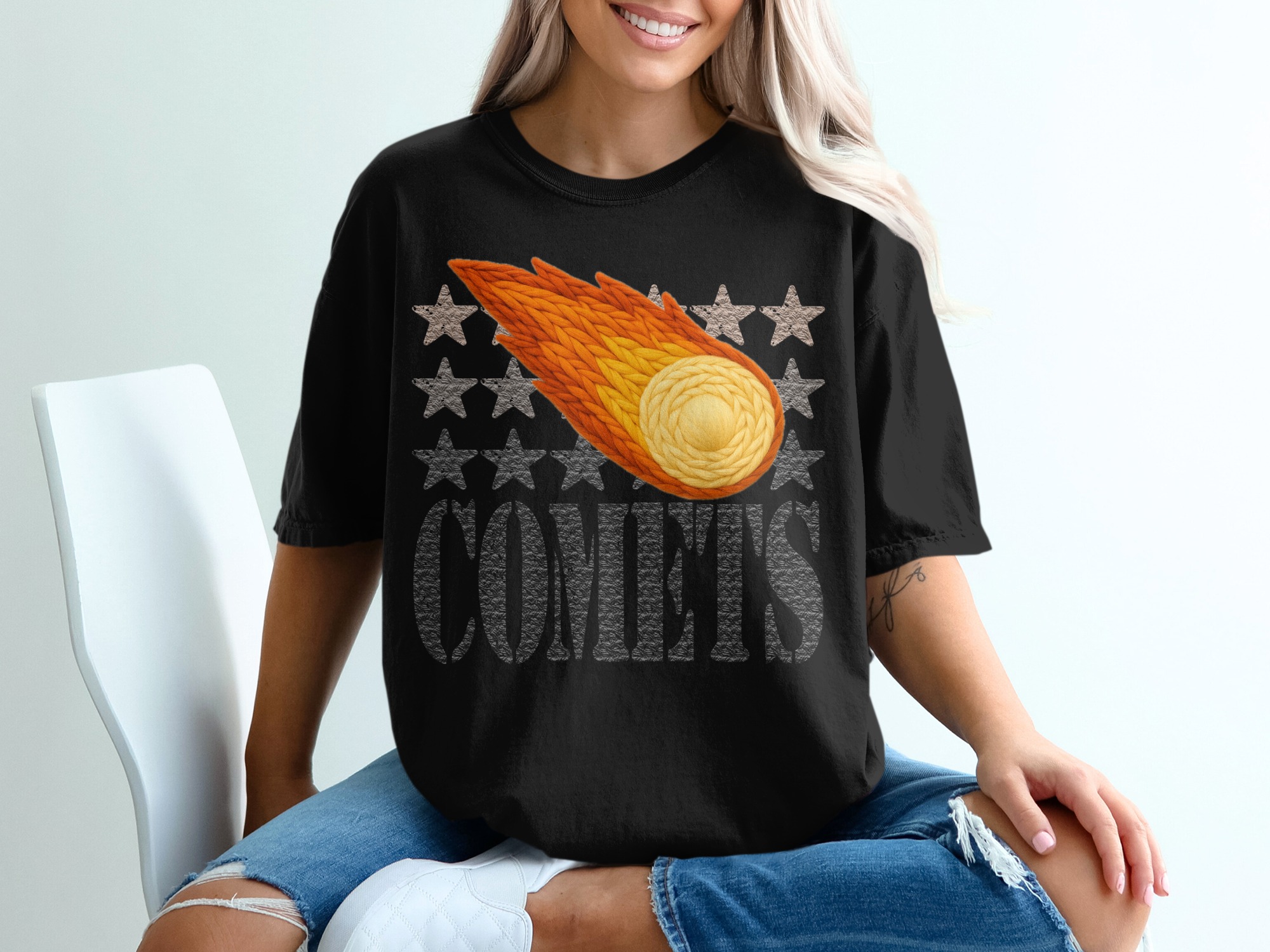 Comet T-Shirt, Celestial Tee, Astronomy Lover Gift, Space T-Shirt, Starry Sky, Unique Design Tee, Comets Graphic, Cool Trendy Shirt - Image 2