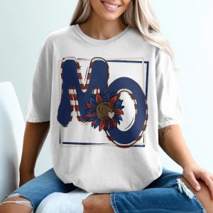 Patriotic NO T-Shirt, American Flag, Sunflower Graphic Tee, USA Pride, Fourth of July, Independence Day Apparel, Casual Summer Shirt