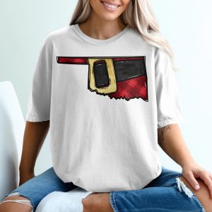 Oklahoma Santa Belt T-Shirt, Oklahoma Plaid Shirt, Christmas in Oklahoma, Holiday Shirt, Oklahoma Pride Shirt, Oklahoma Gift Idea