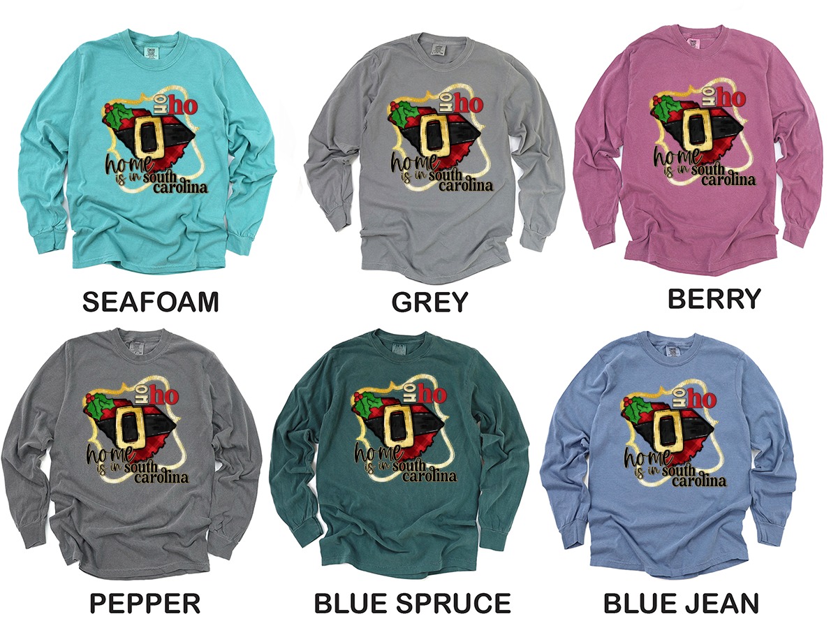 South Carolina Christmas Long Sleeve T-Shirt, Santa Belt State Pride Holiday Tee, Home State SC Christmas Gift, Palmetto State Souvenir - Image 3