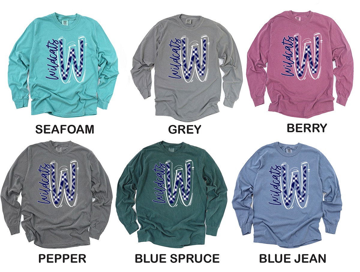 Wildcats Letter W T-Shirt, Gingham Pattern, University Team Tee, School Spirit Shirt, Fan Apparel, Trendy T-Shirt, Popular Etsy Listing - Image 3