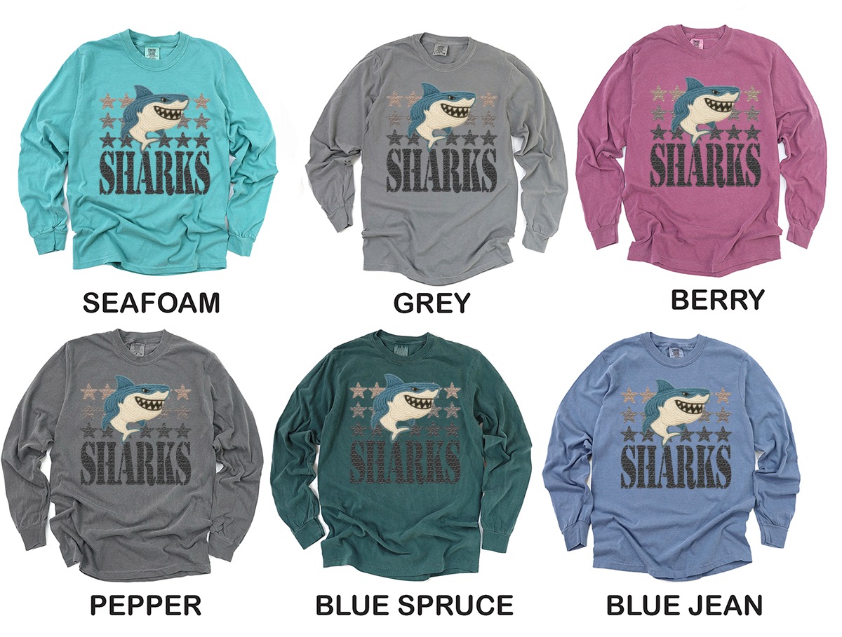 Yarn Shark T-Shirt, Knit Shark Tee, Nautical Stars Shirt, Ocean Lover Gift, Undersea Adventure Clothing, Sea Animal Apparel - Image 3