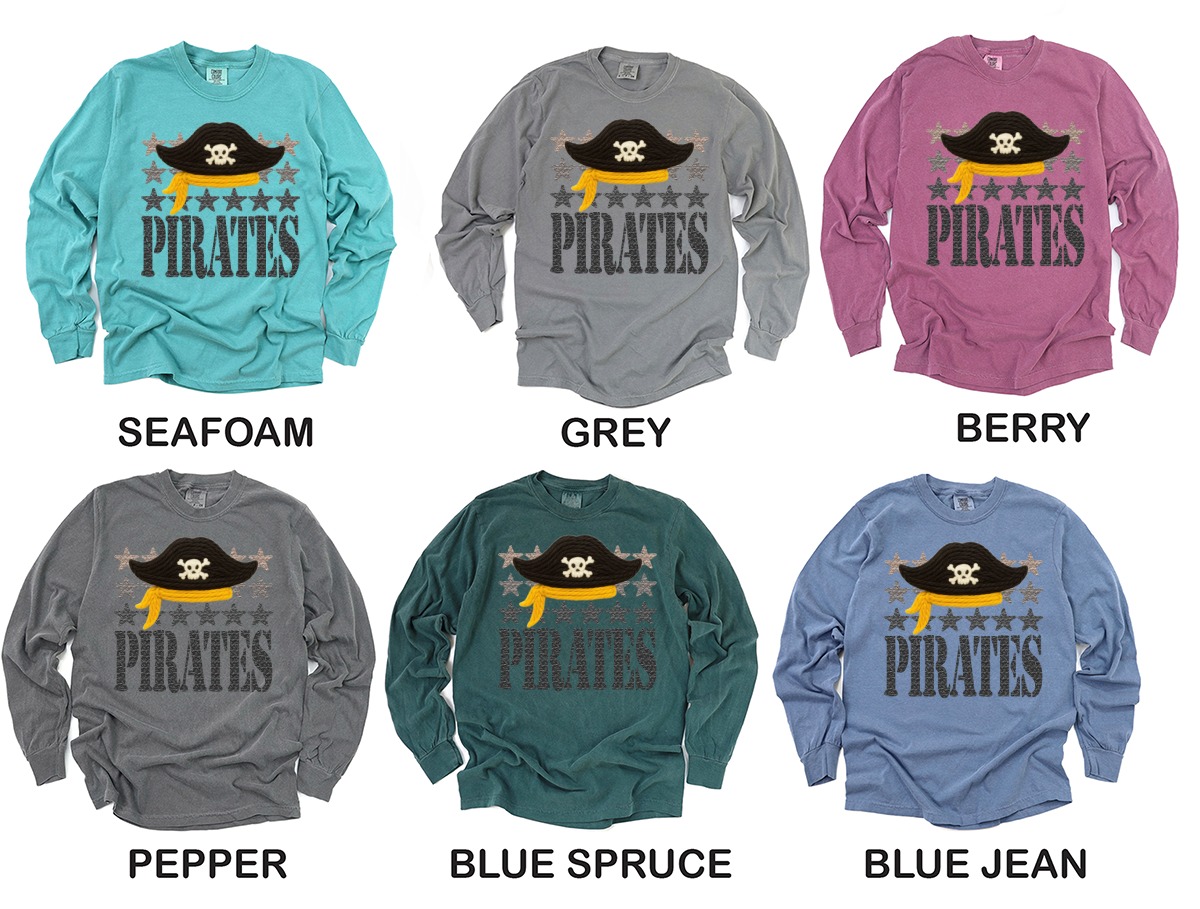 Pirates T-Shirt, Knitted Skull and Crossbones, Pirate Hat Tee, Starry Pirate Shirt, Unique Pirate Graphic Tee, Nautical Adventure T-Shirt - Image 3
