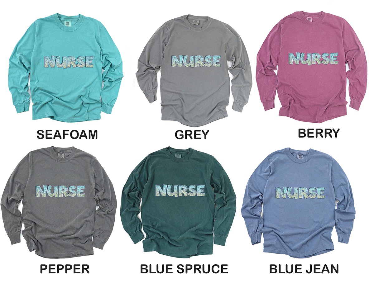 Nurse Long Sleeve T-Shirt, Sparkly Nurse Design, Nurse Appreciation Shirt, Gift For Nurses, Medical Professional Apparel - Image 3
