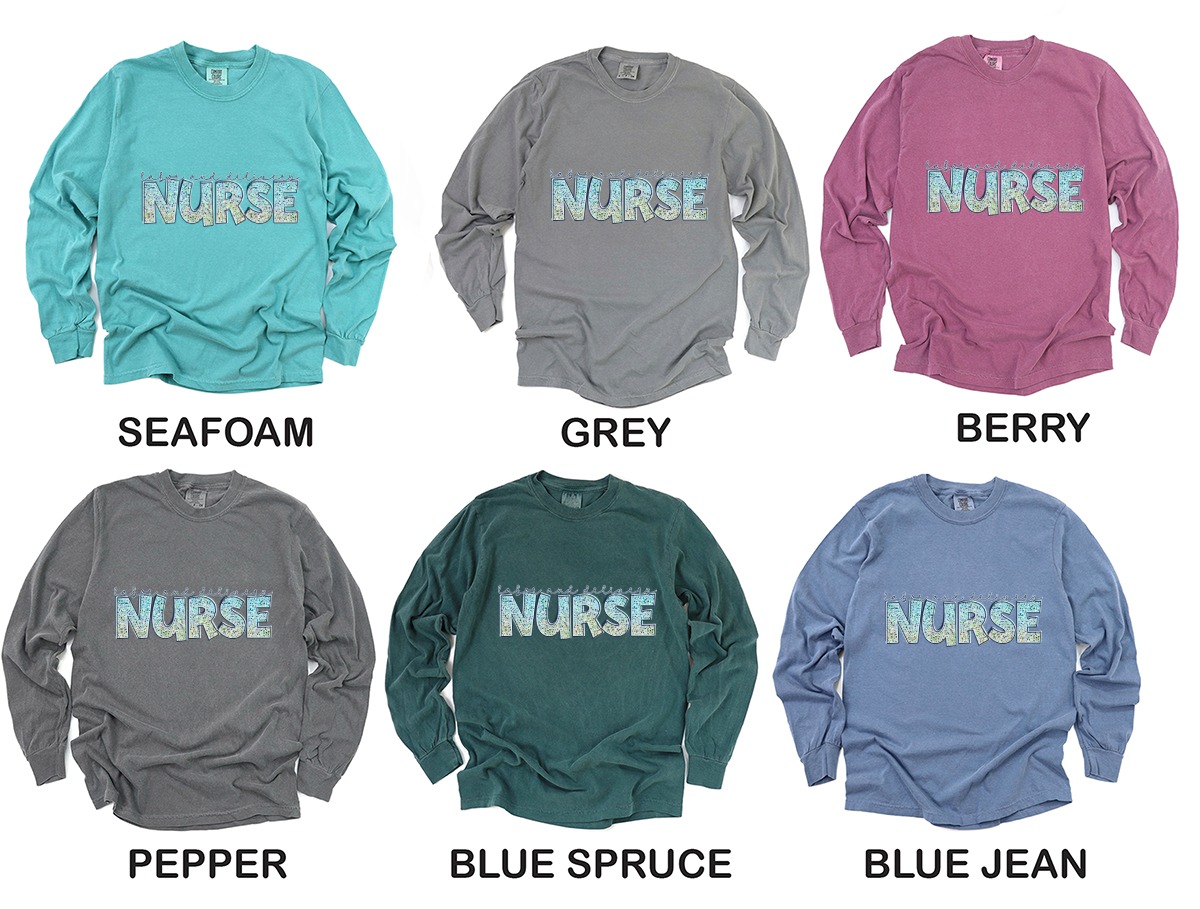 Labor and Delivery Nurse Long Sleeve T-Shirt, Sparkly Nurse Tee, Delivery Nurse, Hospital Nurse Gift, Nurse Appreciation Gift - Image 3