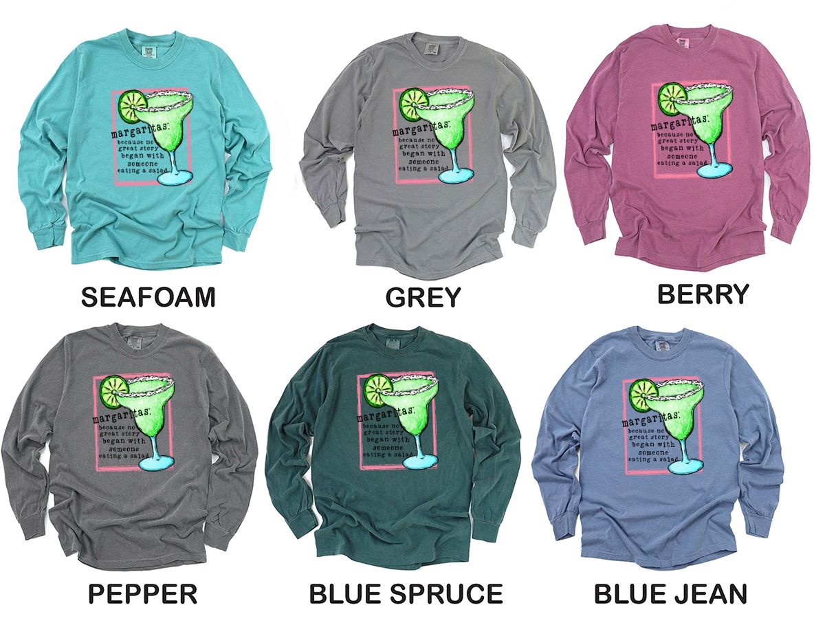 Margarita Long Sleeve T-Shirt, Funny Drink Tee, Party Top, Happy Hour Shirt, Margarita Lover Gift, Drinking Saying Shirt, Cocktail Tee - Image 3