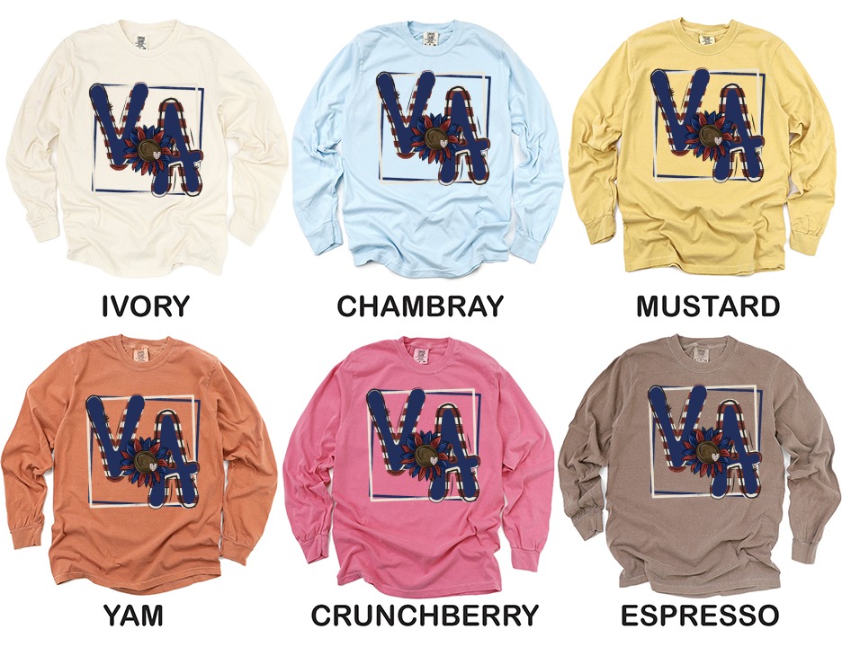 Vintage VA Long Sleeve T Shirt, Retro VA Graphic Tee, Virginia State Shirt, Unique Virginia Design Long Sleeve, State Pride Shirt - Image 4