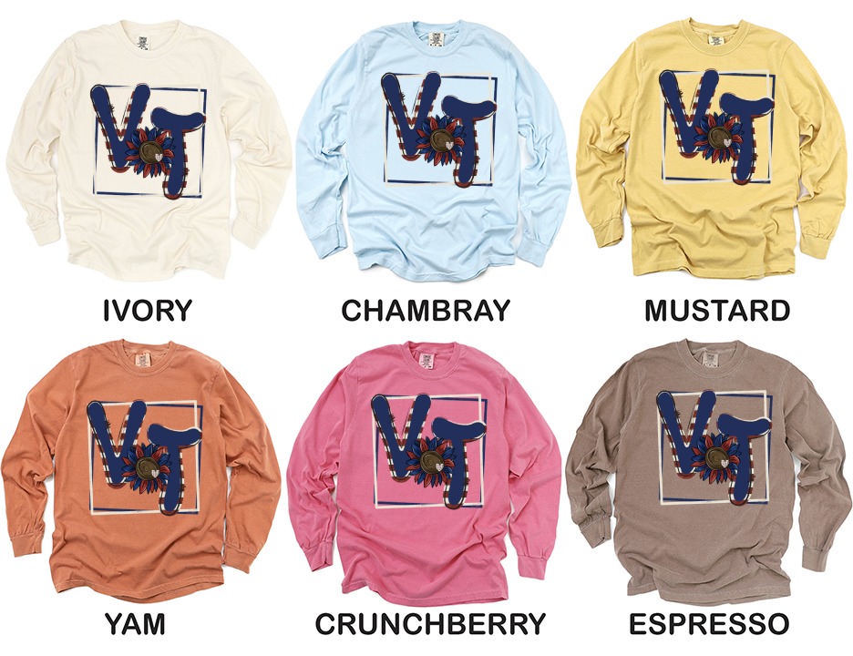 VT Flower Graphic Art Long Sleeve T-Shirt, Casual Wear Shirt, Unique Design Tee, Floral Themed Long Sleeve, Trendy Graphic Top - Image 4