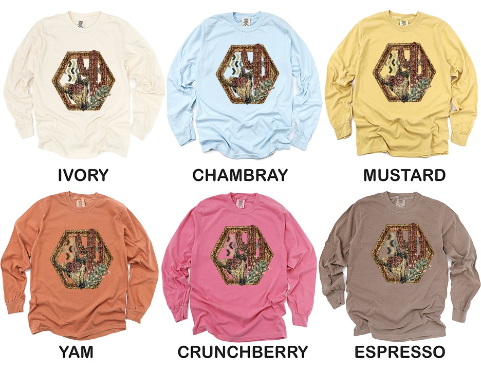 Floral Bull Skull Long Sleeve T-Shirt, Boho Western Tee, Desert Cactus, Southwestern Style Shirt, Country Fashion Top, Unique Gift Idea - Image 4