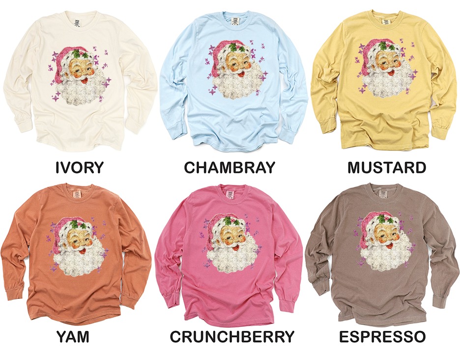 Vintage Santa Long Sleeve T-Shirt, Retro Santa Tee, Christmas Long Sleeve Shirt, Holiday Apparel, Santa Claus Shirt, Festive Clothing - Image 4